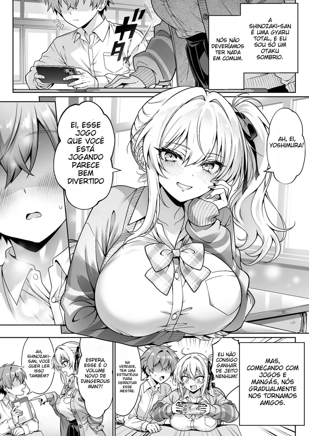 A Gyaru Atrevida da Turma Era Virgem ~ A História de Como Transamos Sem Camisinha Pela Primeira Vez, Com Direito a Clímax e Ejaculação Interna ~ — Capítulo 1 A Gyaru Atrevida da Turma Era Virgem ~ A História de Como Transamos Sem Camisinha Pela Primeira Vez, Com Direito a Clímax e Ejaculação Interna ~ — Capítulo 1, página 4 | Quadrinhos Eróticos em Português