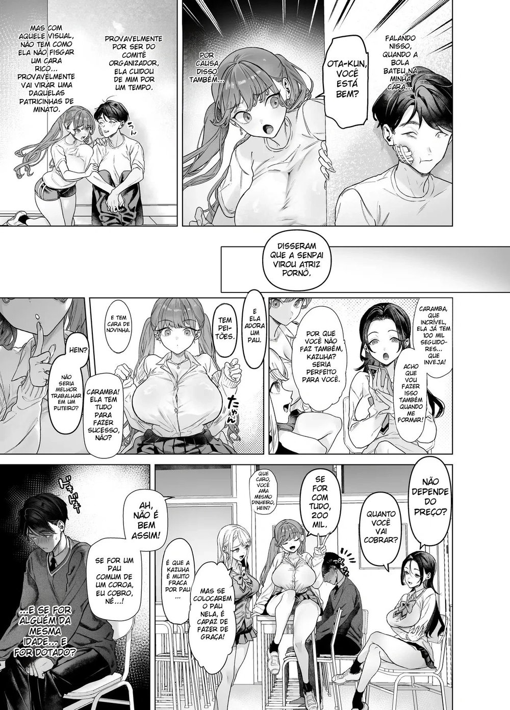 A Gyaru Marrenta Que Não Resiste a um Pau Grande e o Otaku Dotado — Capítulo 1, página 12 | Quadrinhos Eróticos em Português