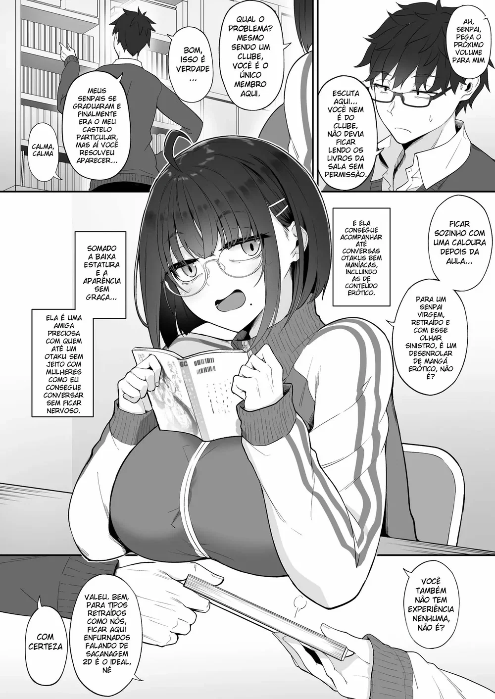 A História de Quando Emprestei Um Mangá para a Minha Kouhai Otaku e Ela Me Masturbou — Capítulo 1, página 3 | Quadrinhos Eróticos em Português