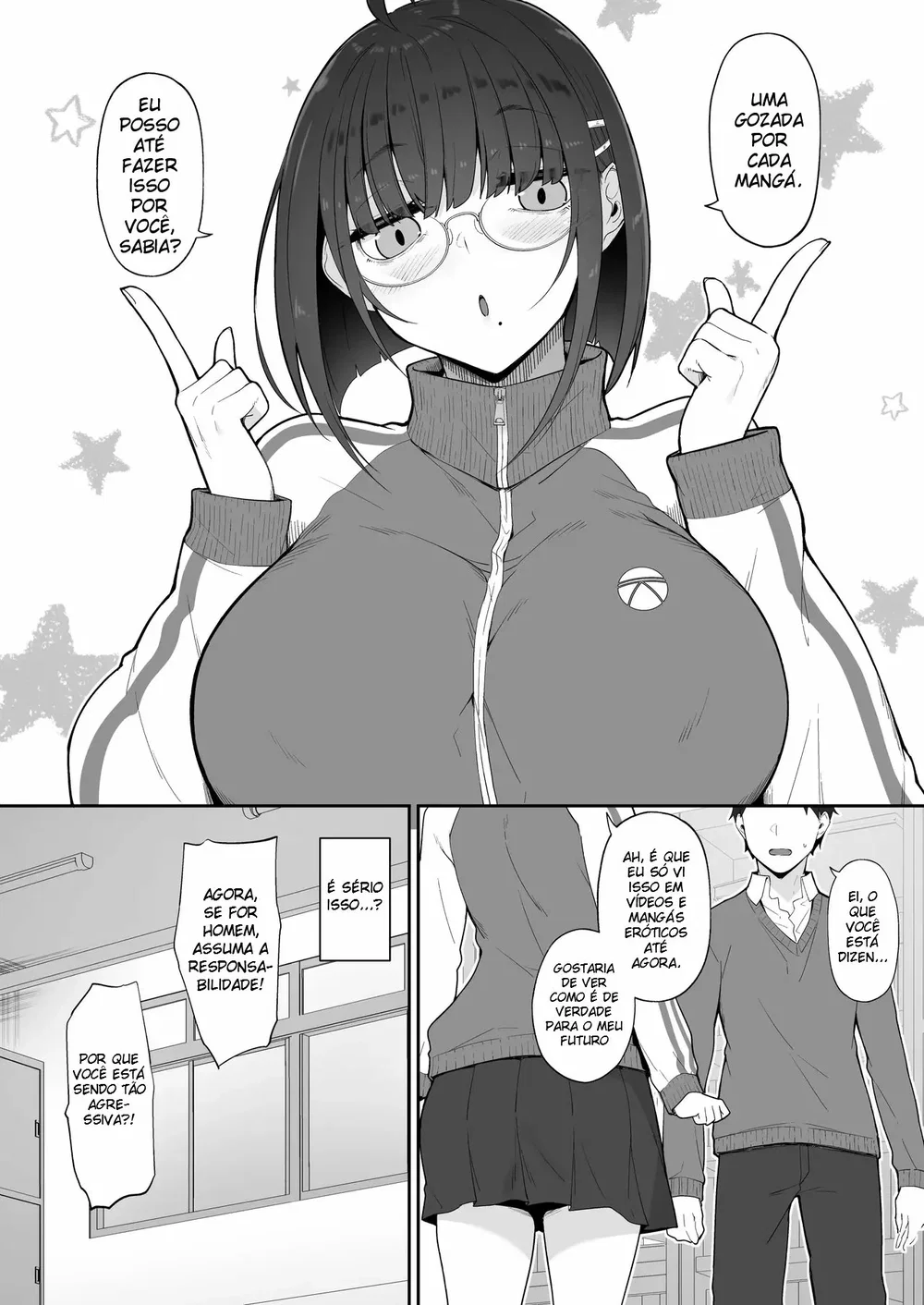 A História de Quando Emprestei Um Mangá para a Minha Kouhai Otaku e Ela Me Masturbou — Capítulo 1, página 7 | Quadrinhos Eróticos em Português