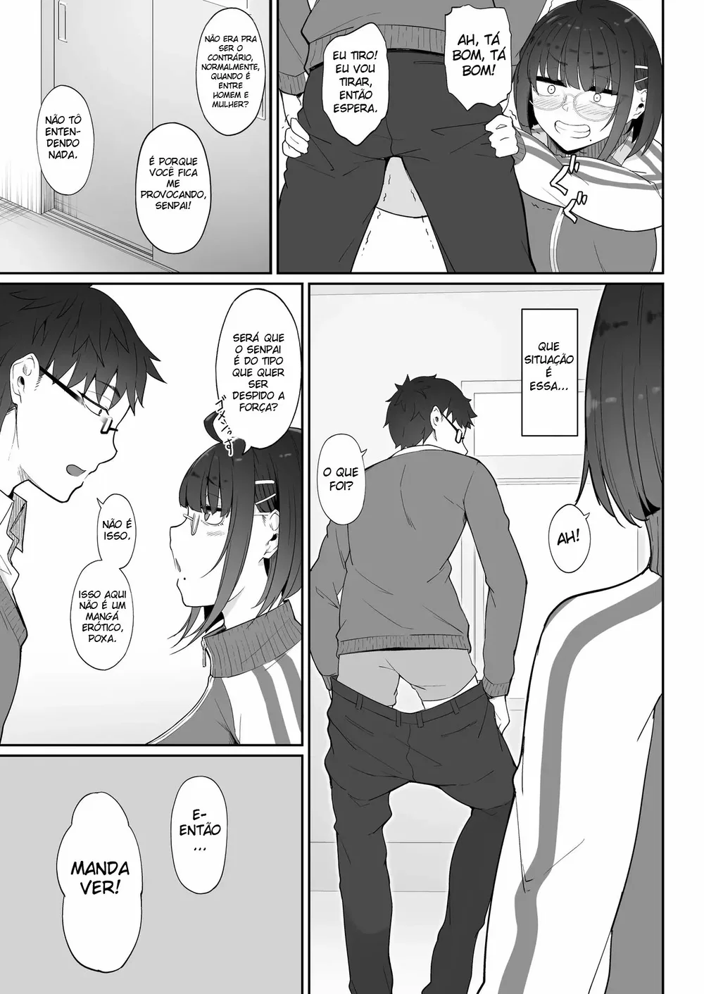 A História de Quando Emprestei Um Mangá para a Minha Kouhai Otaku e Ela Me Masturbou — Capítulo 1, página 8 | Quadrinhos Eróticos em Português