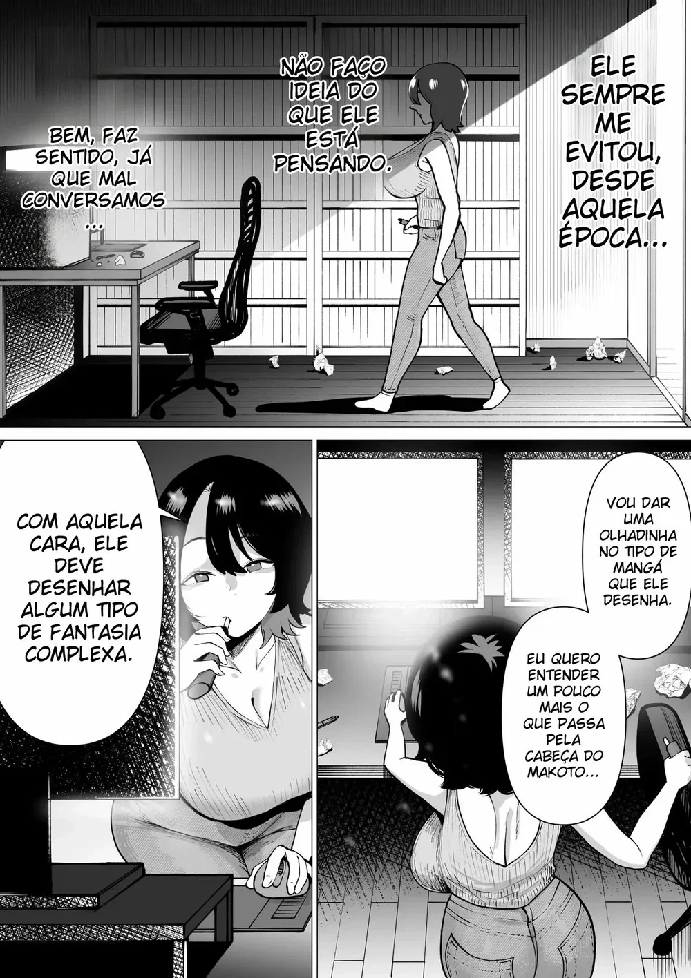Hikikomori de Ero Manga Kaiteru Doutei Oikko to Oba-san ga Icha Love SEX suru Hanashi — Capítulo 1 Hikikomori de Ero Manga Kaiteru Doutei Oikko to Oba-san ga Icha Love SEX suru Hanashi — Capítulo 1, página 12 | Quadrinhos Eróticos em Português