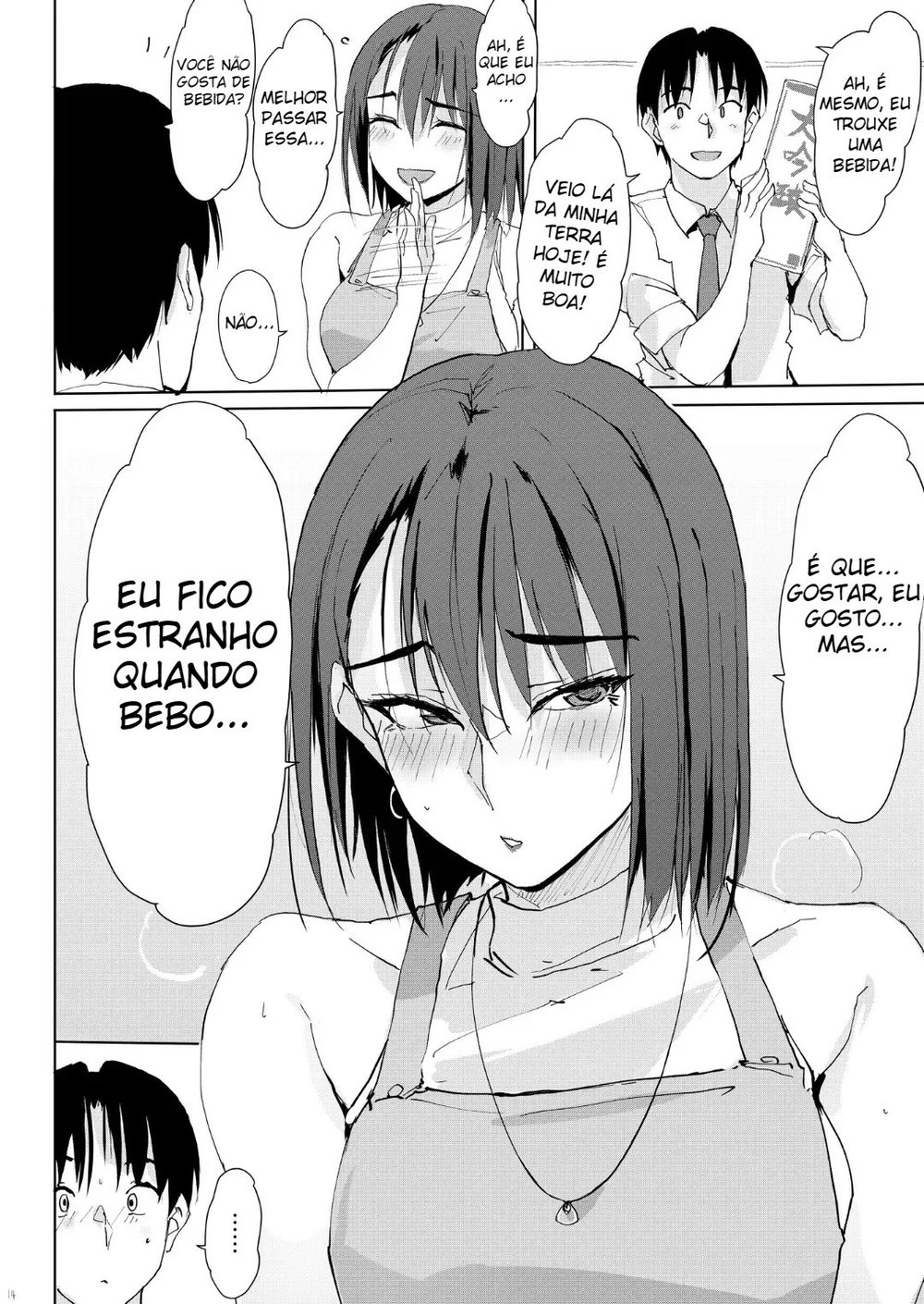 Minha Vizinha Minami-san, Que Fica Safadinha Com Apenas Uma Gota de Álcool — Capítulo 1, página 13 | Quadrinhos Eróticos em Português