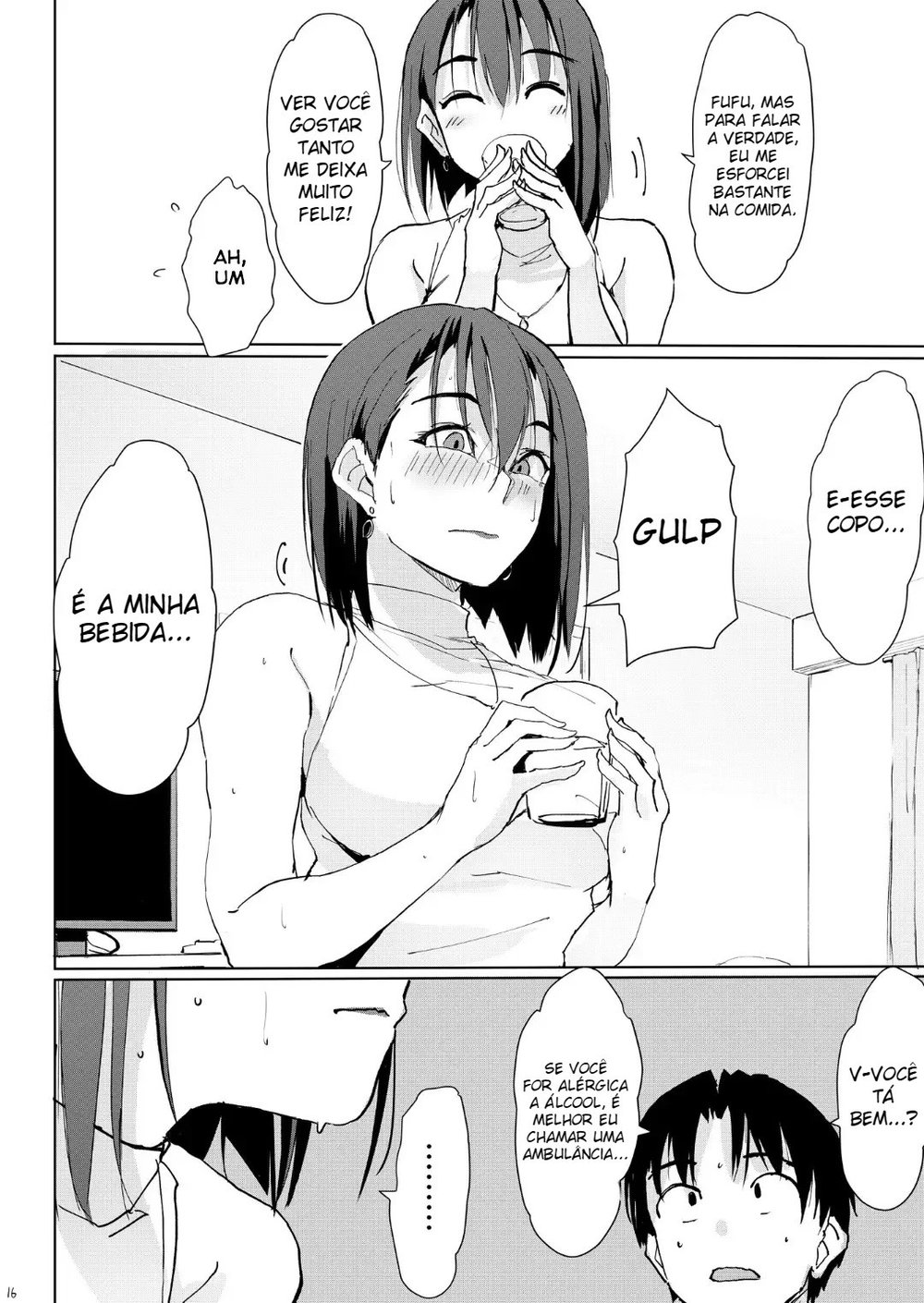 Minha Vizinha Minami-san, Que Fica Safadinha Com Apenas Uma Gota de Álcool — Capítulo 1, página 15 | Quadrinhos Eróticos em Português