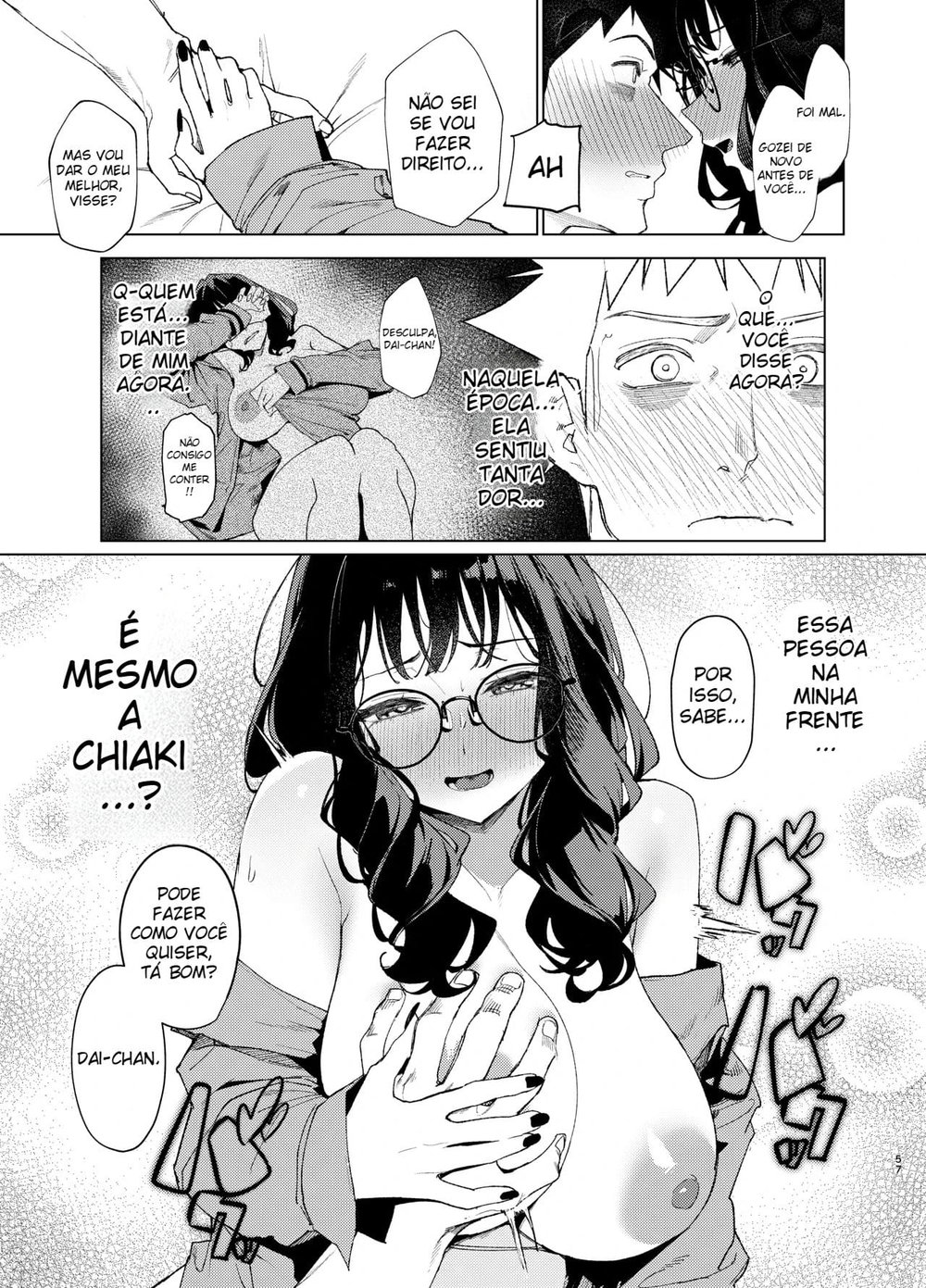 Podemos Ficar Na Sua Casa Hoje Á Noite, Senpai? 3 — Capítulo 1 Podemos Ficar Na Sua Casa Hoje Á Noite, Senpai? 3 — Capítulo 1, página 57 | Quadrinhos Eróticos em Português