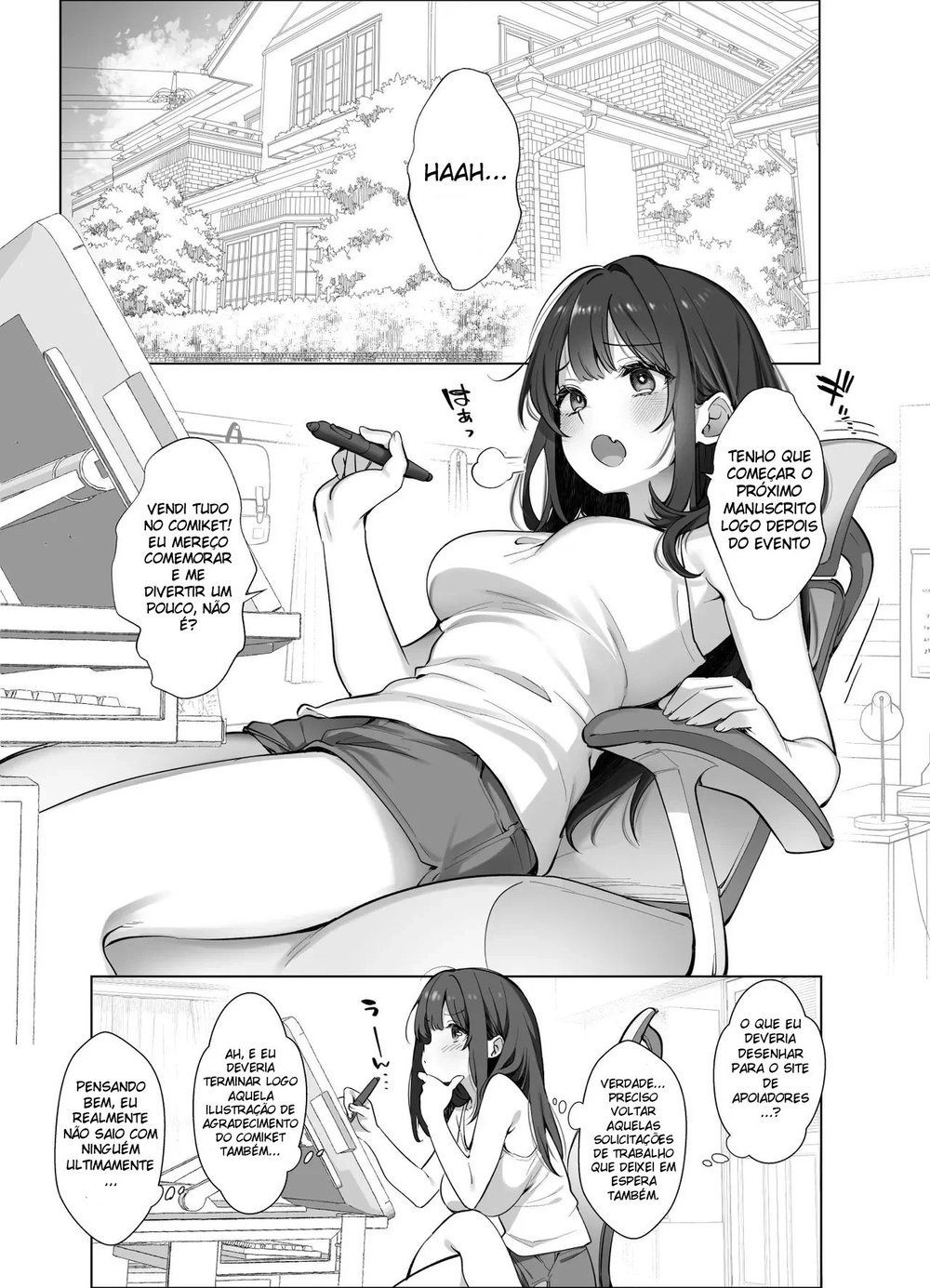 Prazer Em Te Conhecer ~ Eu Sou Uma Autora de Doujin de Nível Intermediário — Capítulo 1, página 6 | Quadrinhos Eróticos em Português