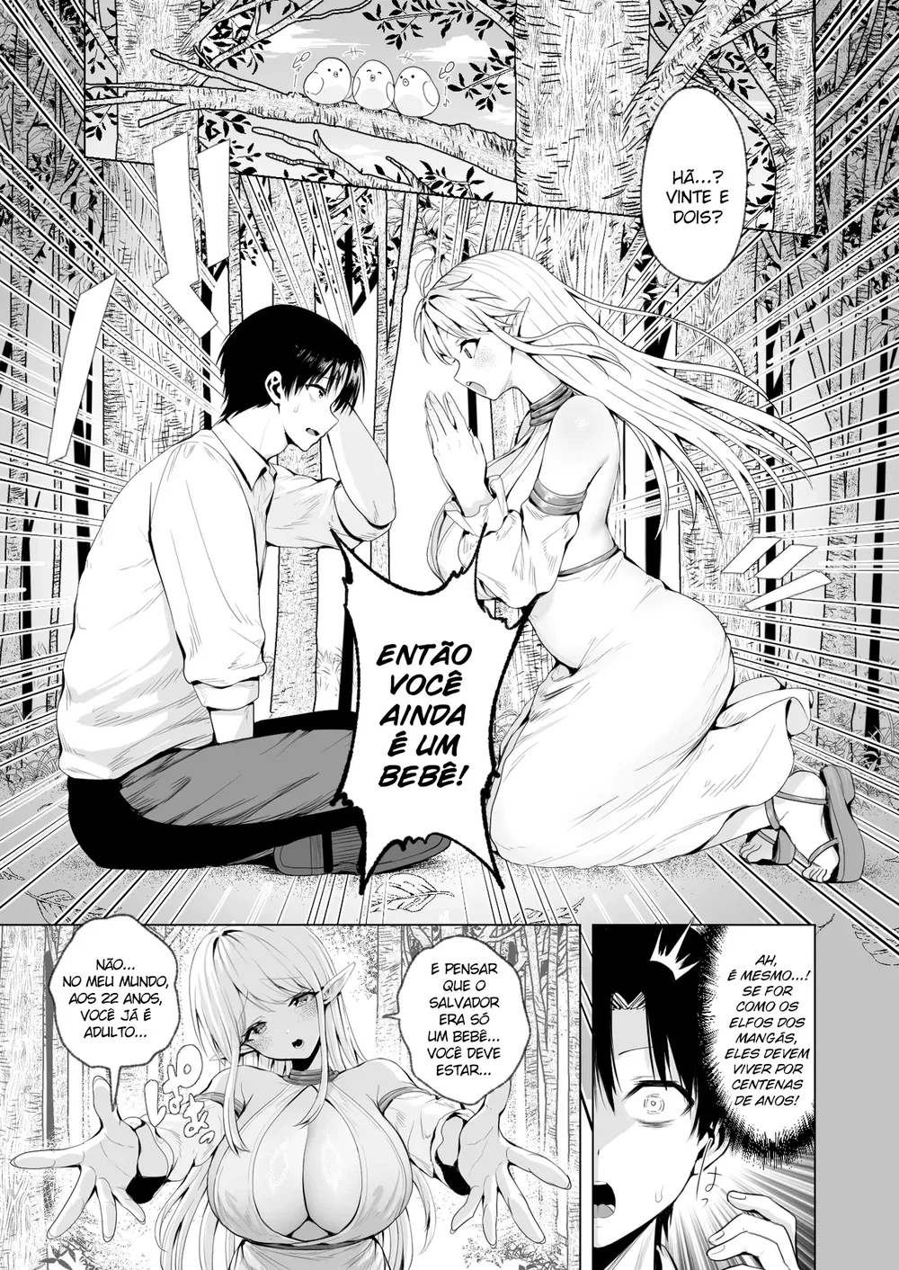 Taneuma (Kyuuseishu) to shite Shoukan sareta Isekai de Elf Mama ni Amayaka sare nagara Yari makuru — Capítulo 1, página 12 | Quadrinhos Eróticos em Português