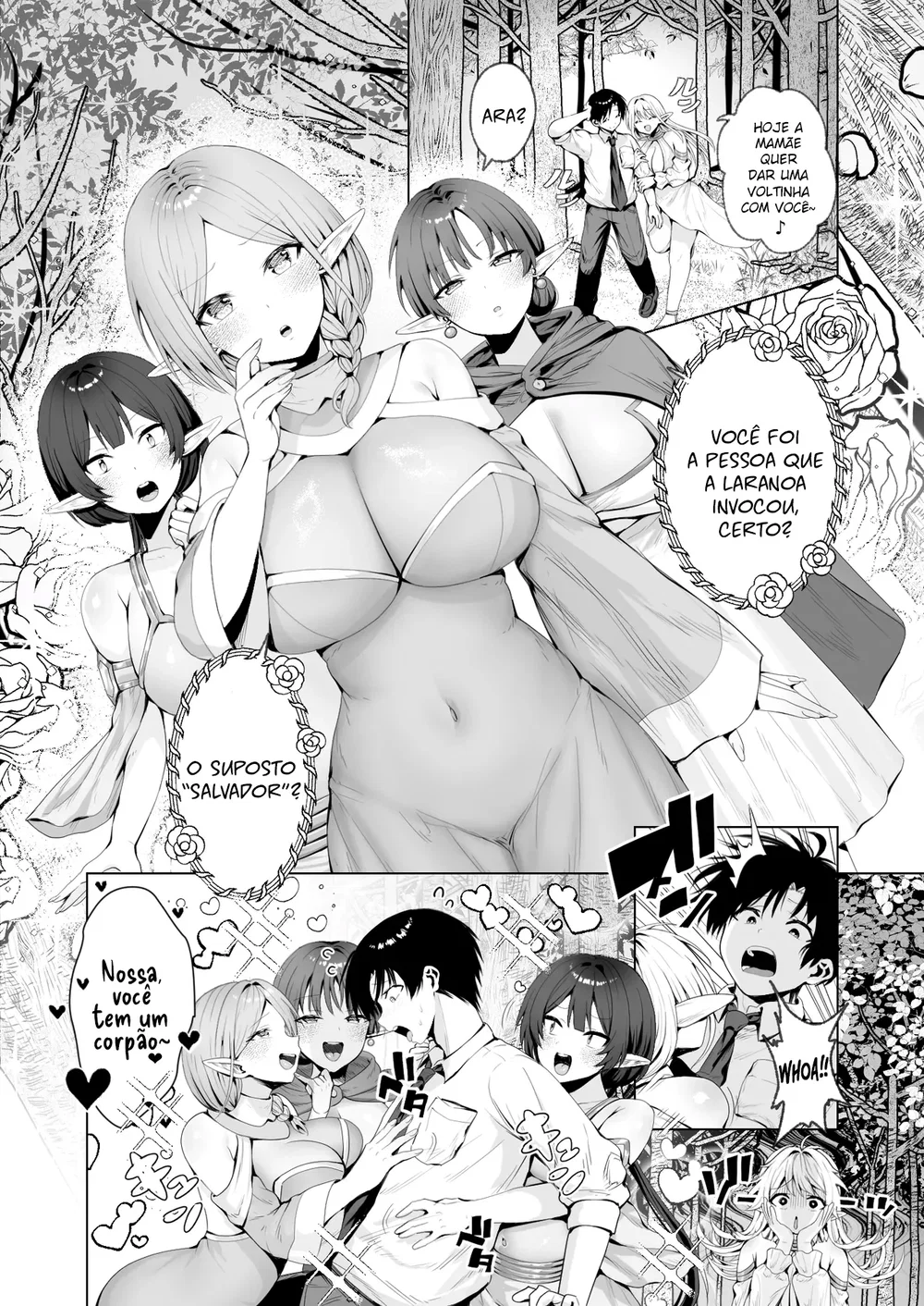 Taneuma (Kyuuseishu) to shite Shoukan sareta Isekai de Elf Mama ni Amayaka sare nagara Yari makuru — Capítulo 1, página 49 | Quadrinhos Eróticos em Português