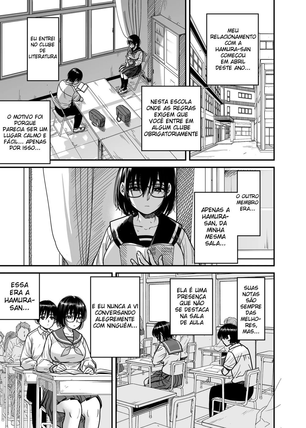Transformando a Sala do Clube de Literatura Em Um Quarto de Sexo Com a Hamura-san, Que é Suada e Tarada Em Segredo — Capítulo 1 Transformando a Sala do Clube de Literatura Em Um Quarto de Sexo Com a Hamura-san, Que é Suada e Tarada Em Segredo — Capítulo 1, página 10 | Quadrinhos Eróticos em Português