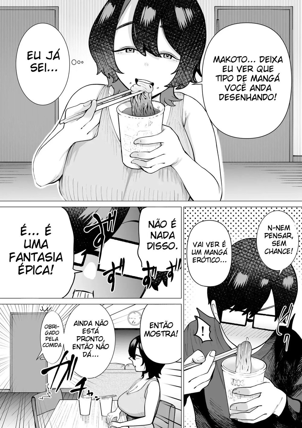 Uma História Sobre Um Sobrinho Virgem e Recluso, Que Desenha Mangá Erótico, e Sua Tia Fazendo Sexo Afetuoso — Capítulo 1, página 50 | Quadrinhos Eróticos em Português