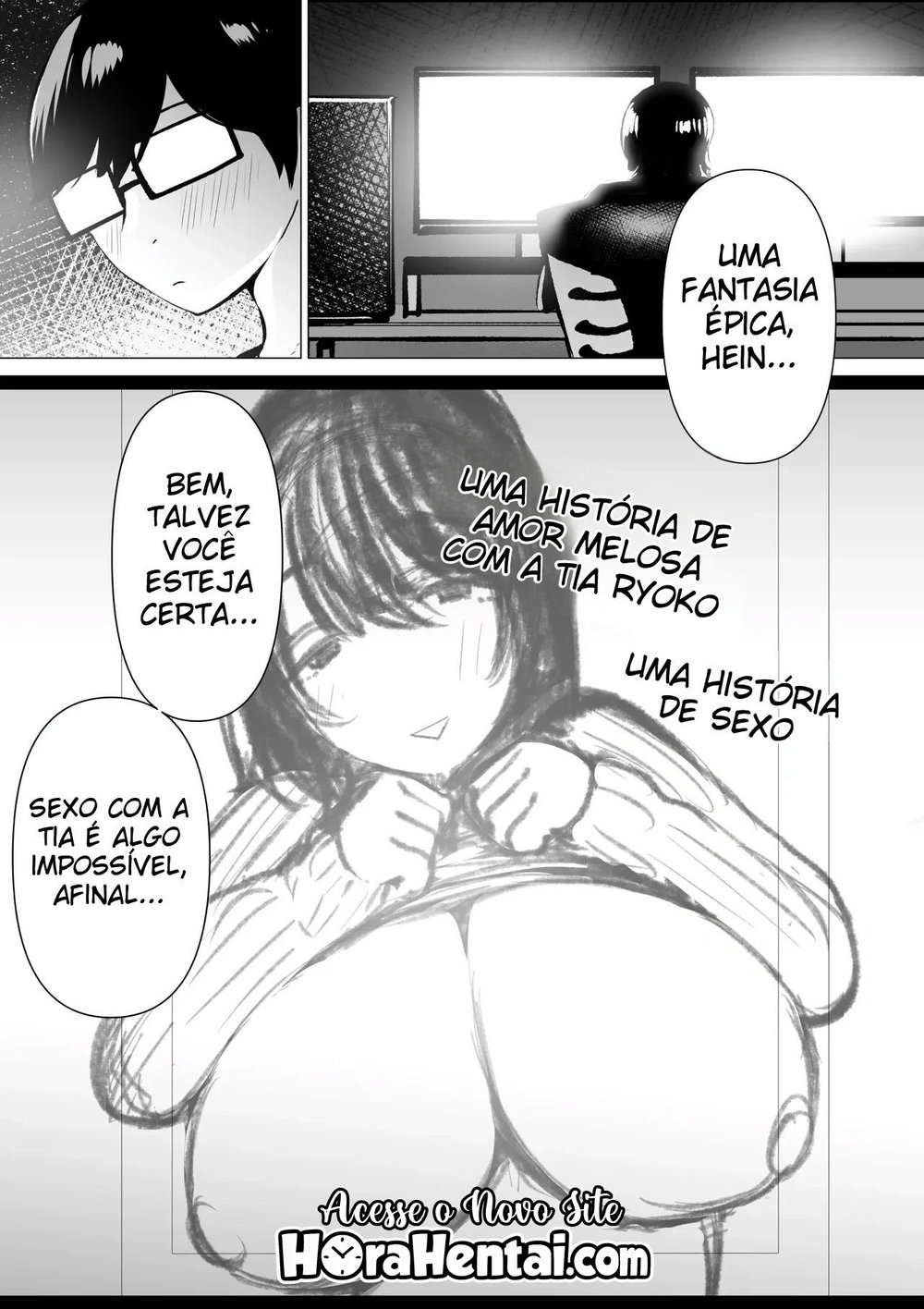 Uma História Sobre Um Sobrinho Virgem e Recluso, Que Desenha Mangá Erótico, e Sua Tia Fazendo Sexo Afetuoso — Capítulo 1, página 51 | Quadrinhos Eróticos em Português