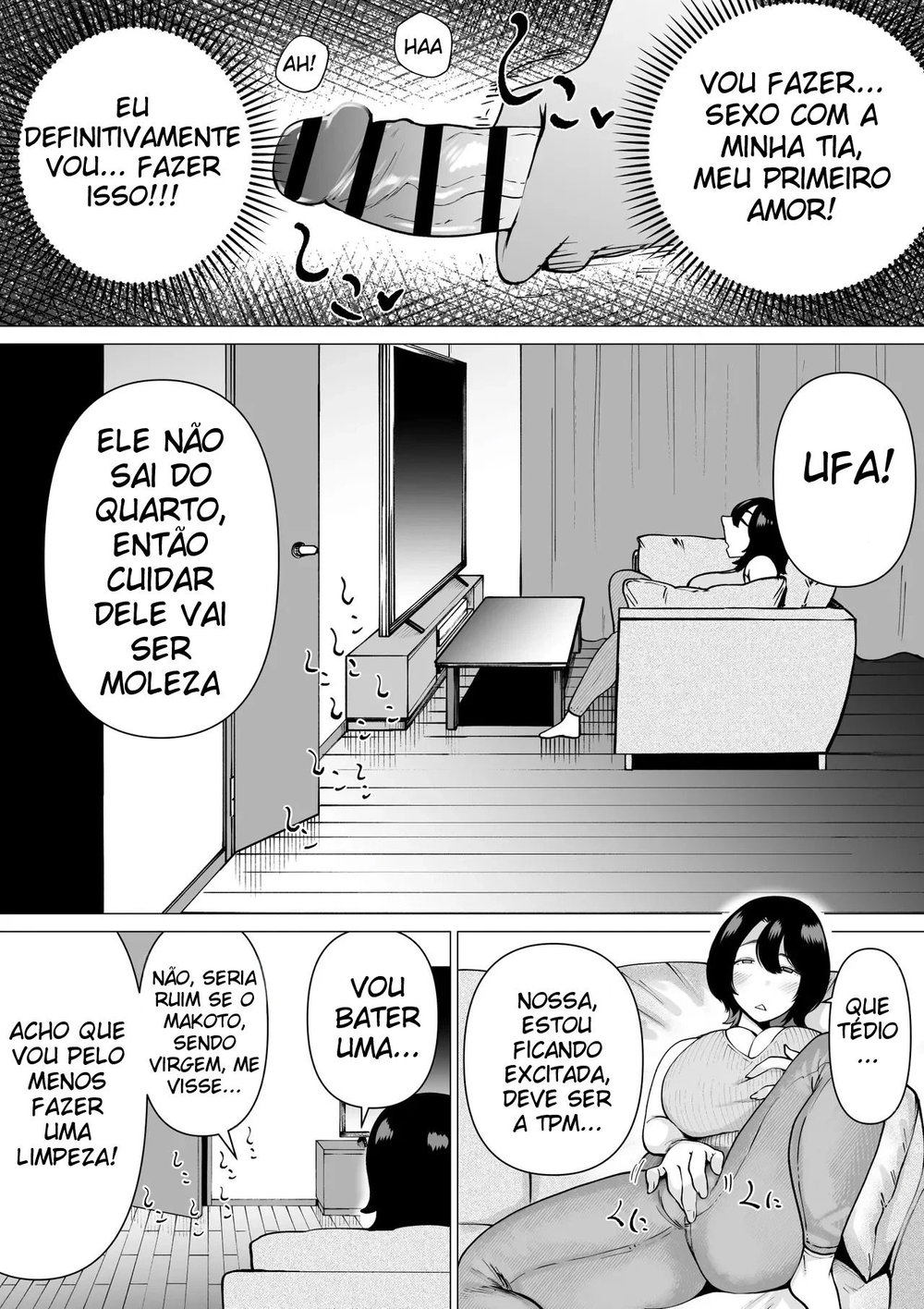 Uma História Sobre Um Sobrinho Virgem e Recluso, Que Desenha Mangá Erótico, e Sua Tia Fazendo Sexo Afetuoso — Capítulo 1, página 7 | Quadrinhos Eróticos em Português